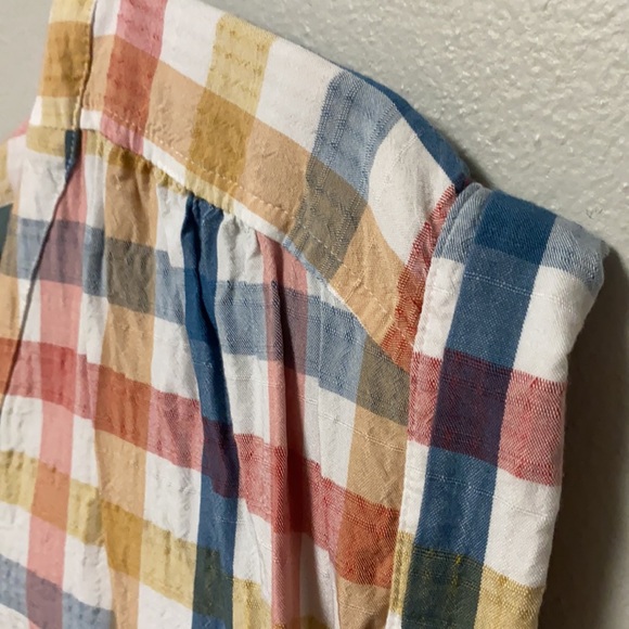 Loft XSP Pastel Plaid Shortsleeved Top - Picture 4 of 6